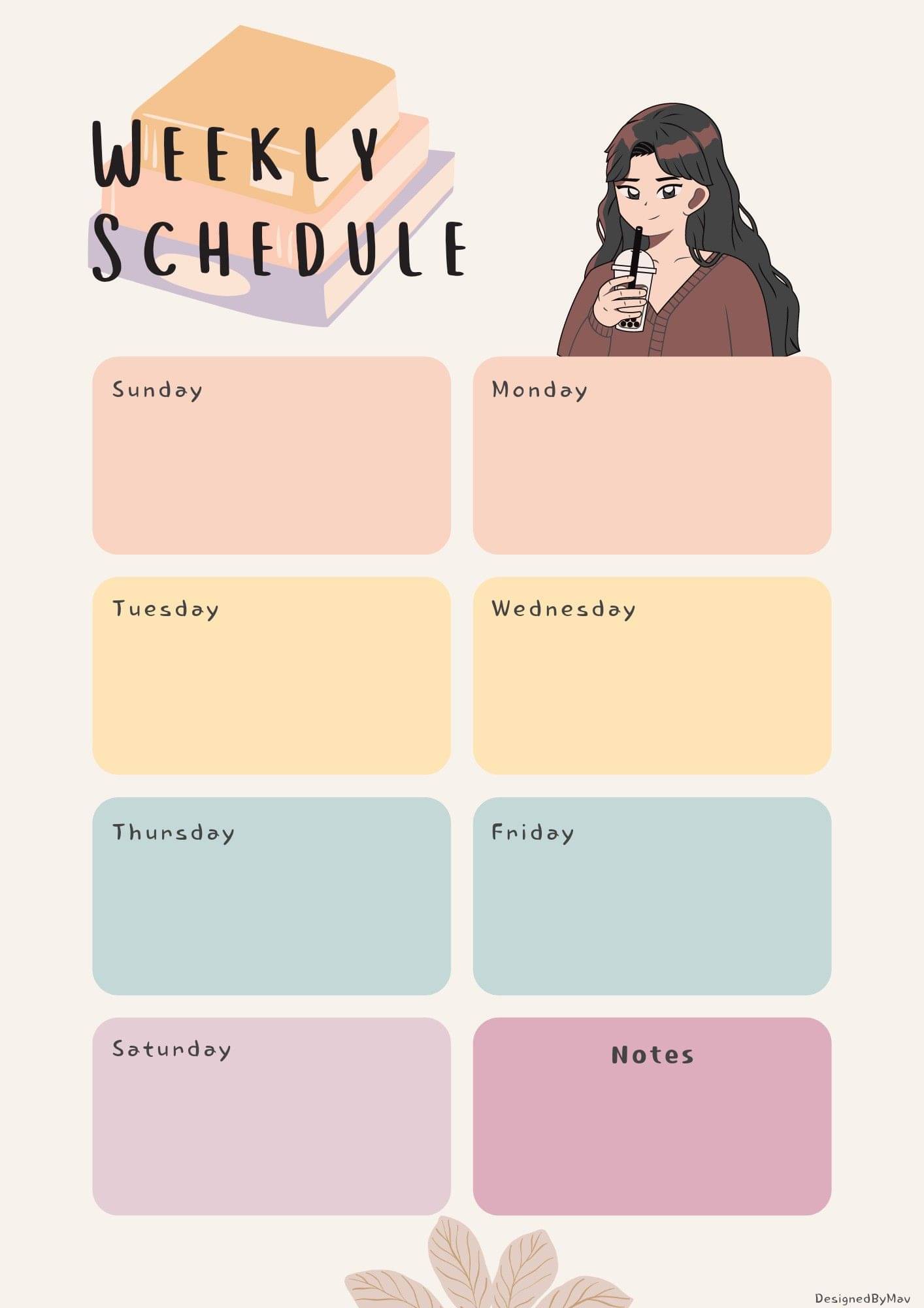 40 Template Jadwal Pelajaran Aesthetic Yang Bikin Semangat