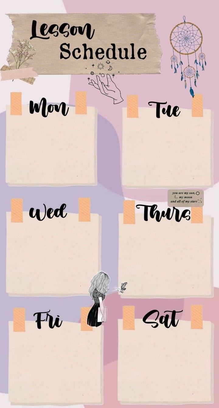 Template Jadwal Pelajaran Aesthetic Yang Bikin Semangat