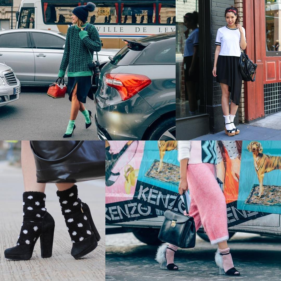 Heels & Socks.  The 80's Trend is back with a more updated look