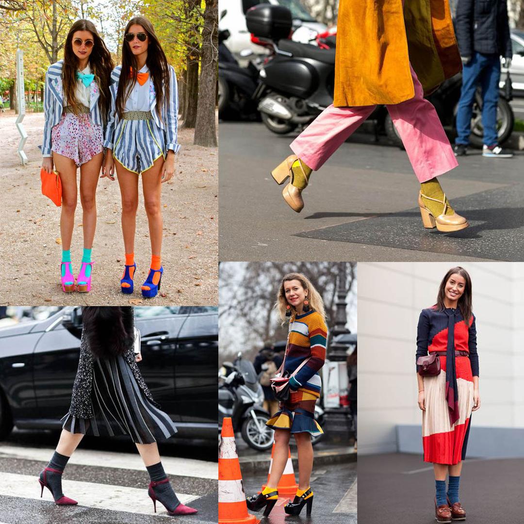 Heels & Socks.  The 80's Trend is back with a more updated look