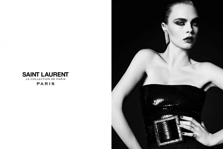 Cara Delevinge Tampil dalam Balutan Couture-esque dari Saint Laurent