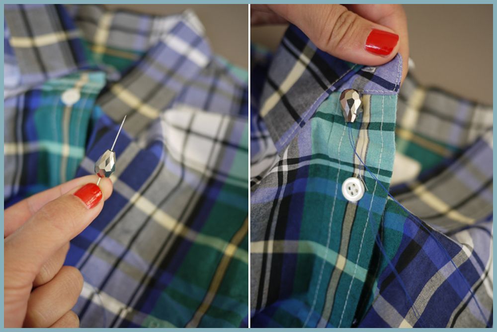 Super Easy Tricks to Turn Your Old Shirts Into Super Chic Beaded Shirts.