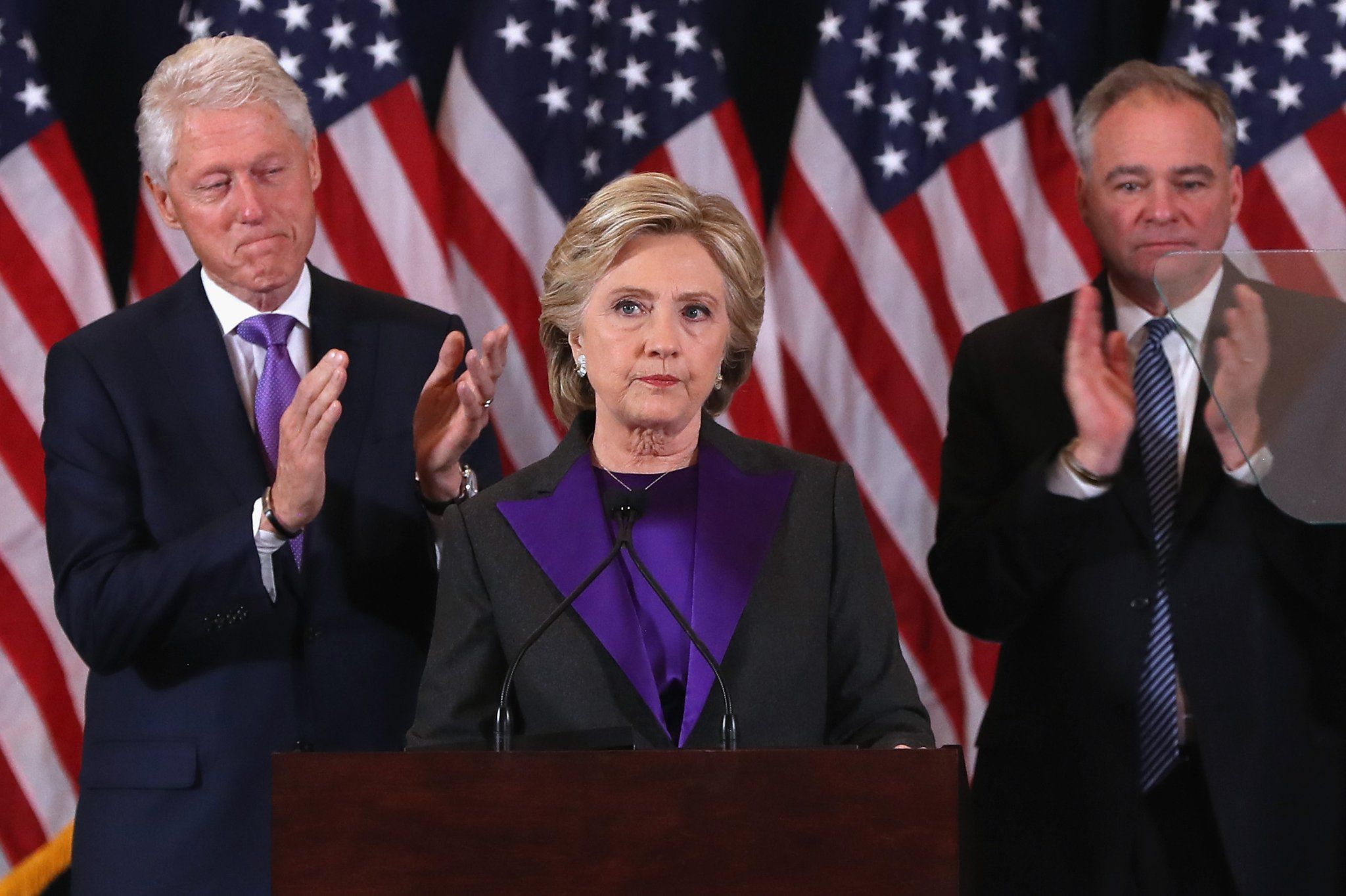 Hillary Clinton Sends Inspirational Message With Purple Dress
