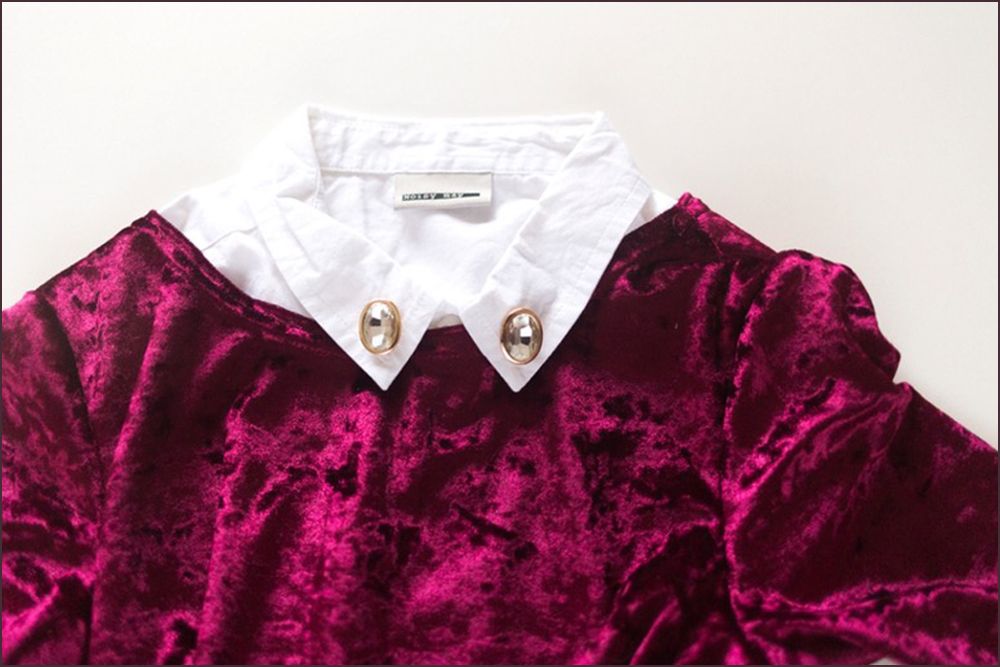 Let's Make a Colar Velvet Dress from an Old Shirt with this DIY