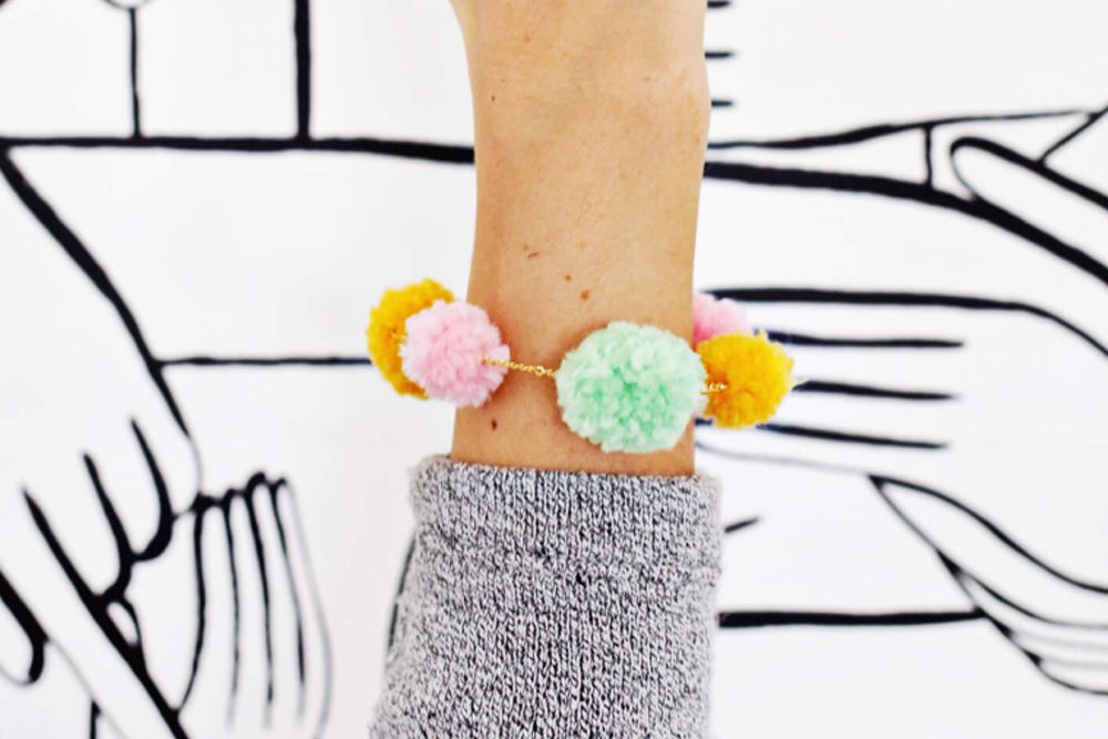 Easy DIY Making Bracelets from Super Cute Pom-Poms