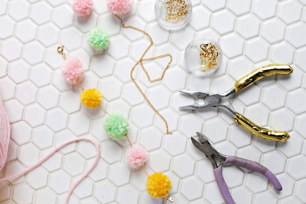 Easy DIY Making Bracelets from Super Cute Pom-Poms