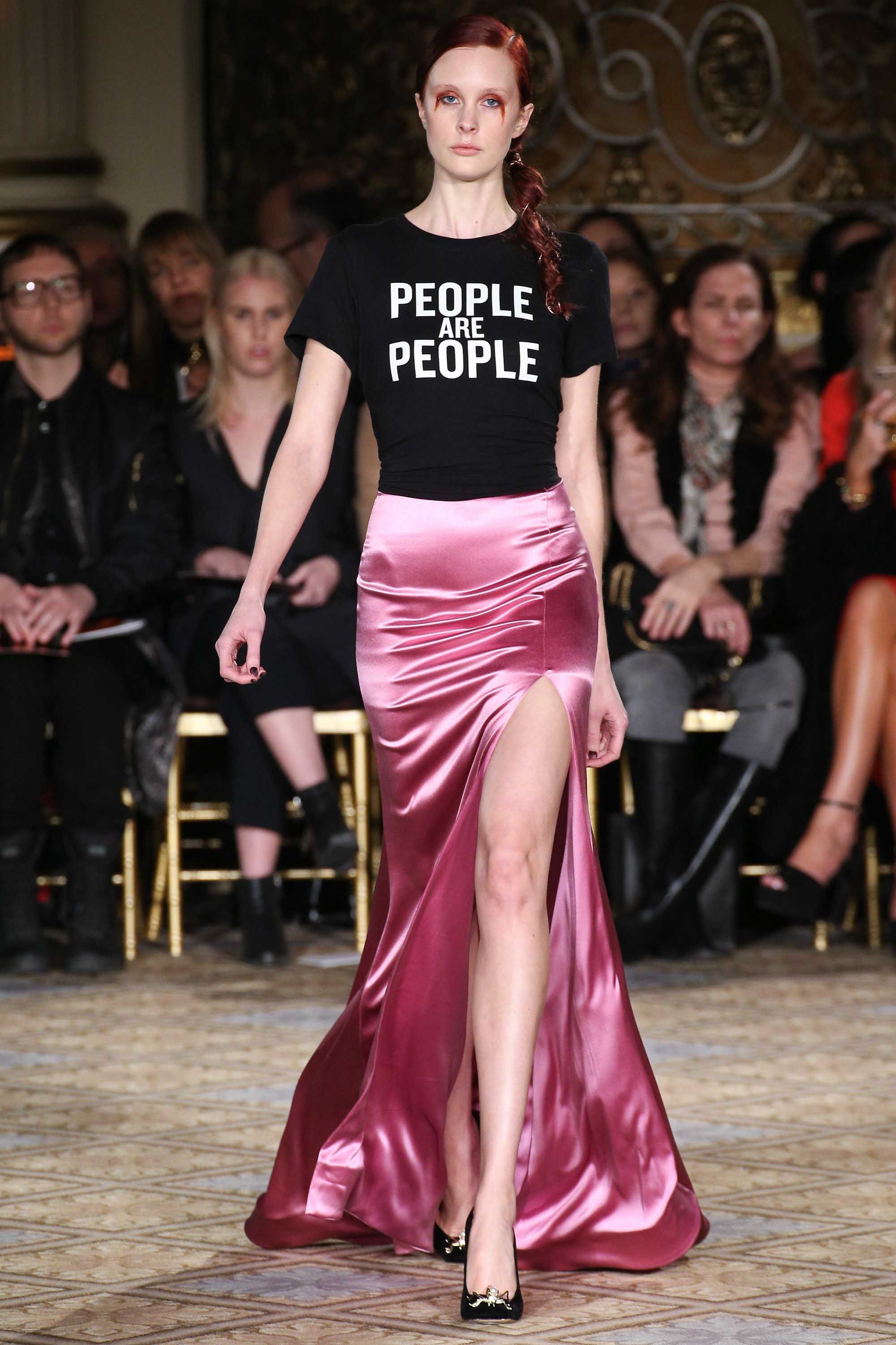 Sneaky!  This is a dress that smells like political issues at this year's fashion week