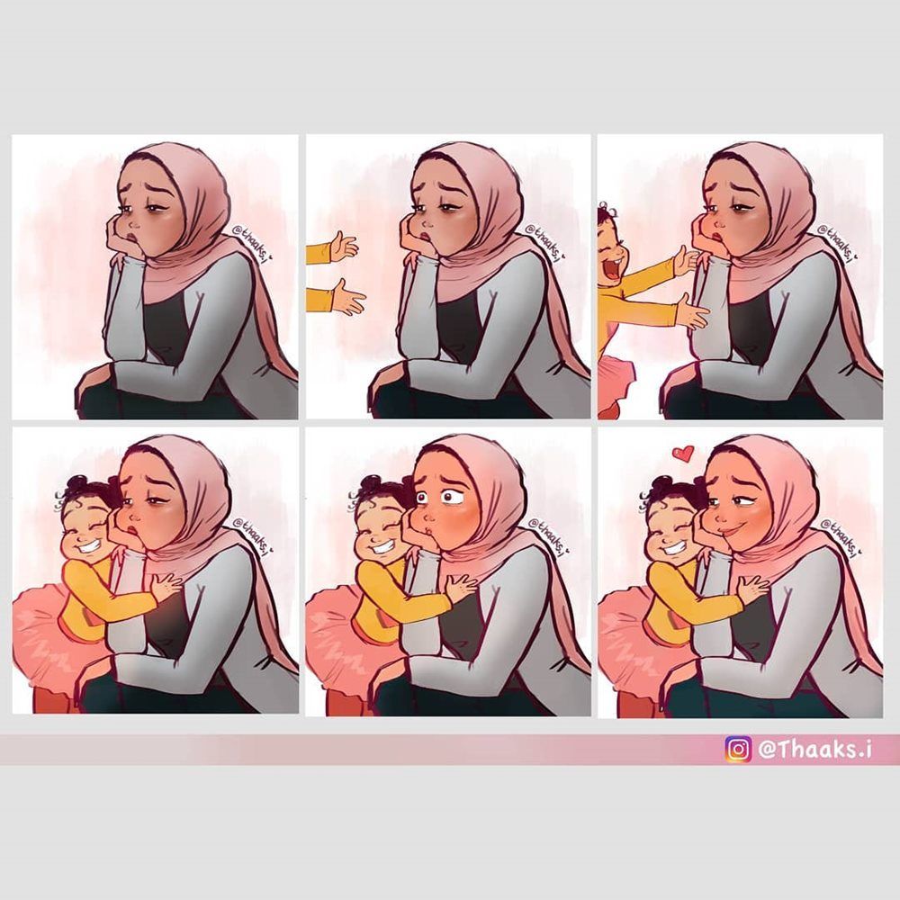 9 Ilustrasi Perempuan Muslim yang Lucu dan Menginspirasi
