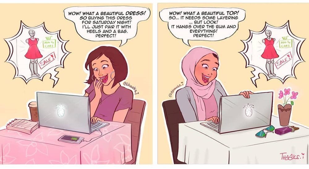 9 Ilustrasi Perempuan Muslim Yang Lucu Dan Menginspirasi