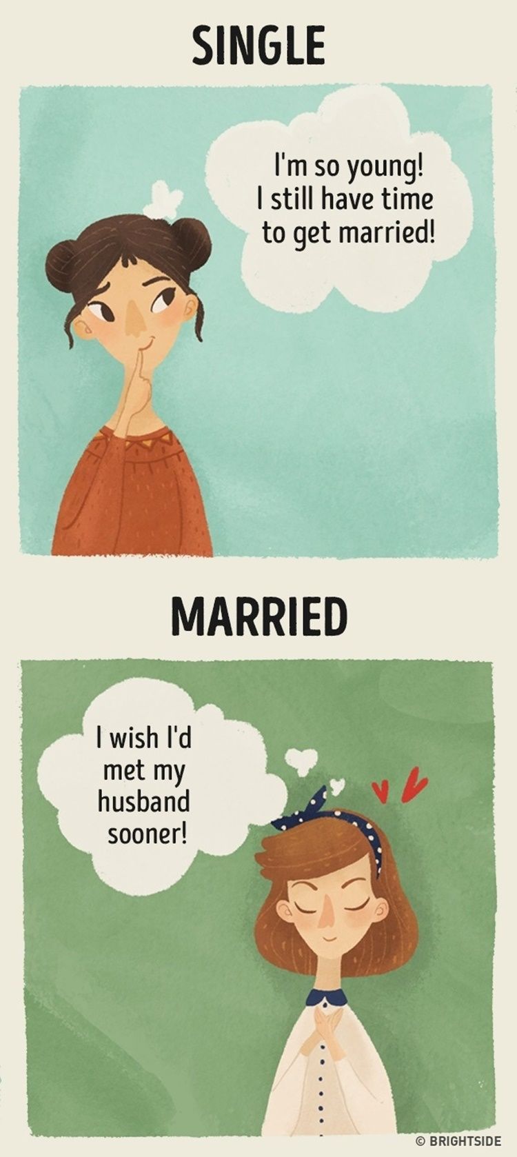 9 Ilustrasi Tentang Bedanya Kehidupan Cewek Single Dan Sudah Menikah