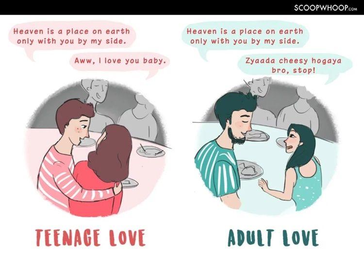 7 Ilustrasi Lucu Perbedaan Gaya Pacaran Remaja dan Orang Dewasa