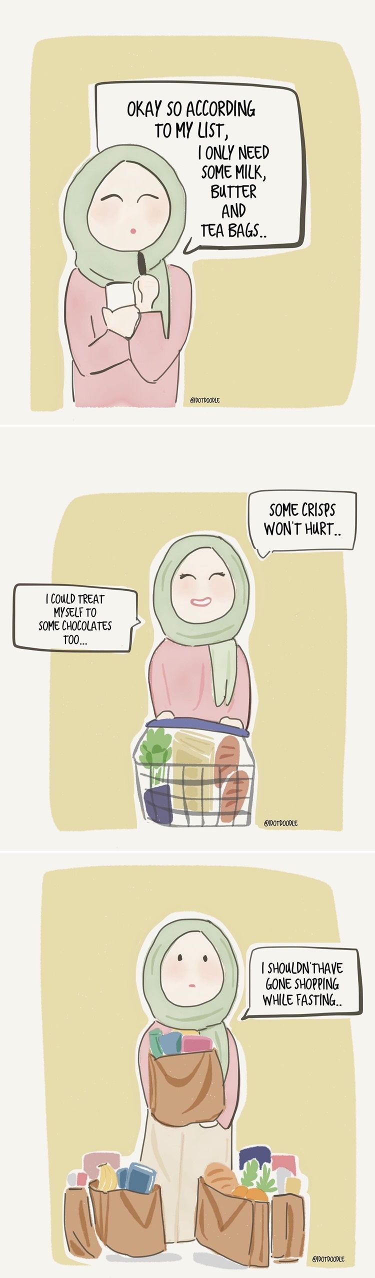 9 Ilustrasi Lucu Keseharian Perempuan Berhijab Yang Bikin Gemas