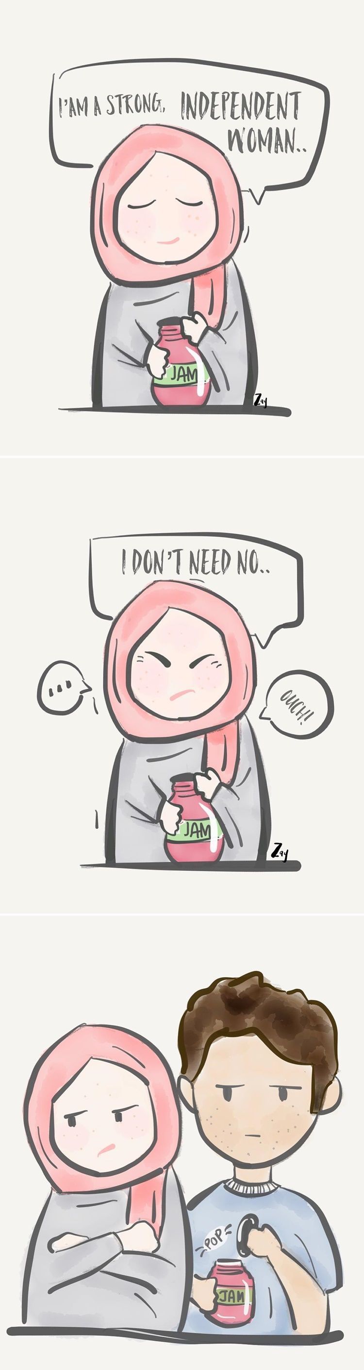 9 Ilustrasi Lucu Keseharian Perempuan Berhijab Yang Bikin Gemas