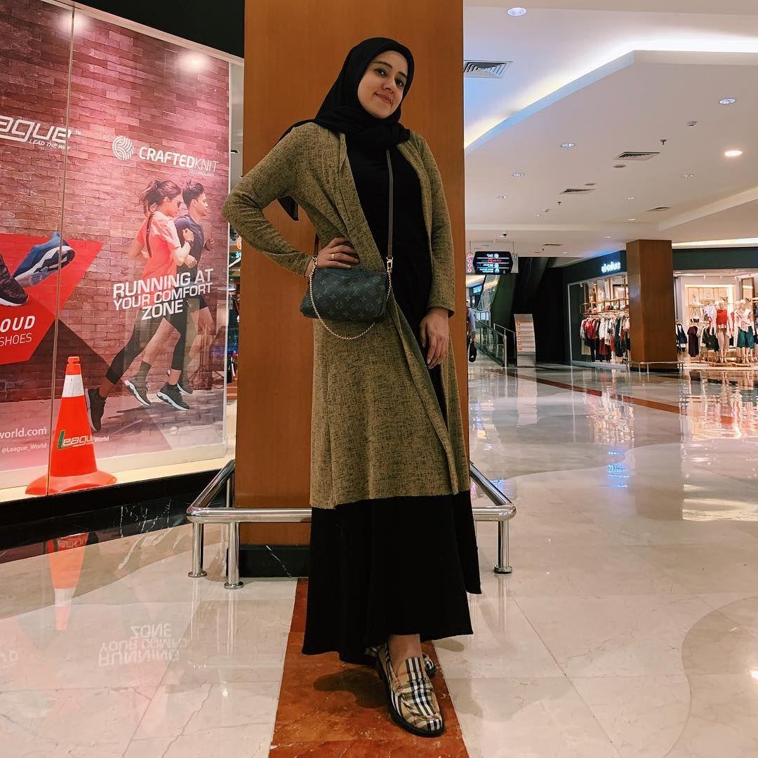 ootd hijab long cardigan