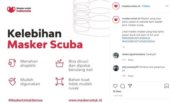 Ayo Dukung Masker Untuk Indonesia yang Turut Membantu UMKM Lokal 