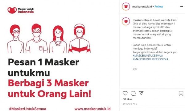 Ayo Dukung Masker Untuk Indonesia yang Turut Membantu UMKM Lokal 