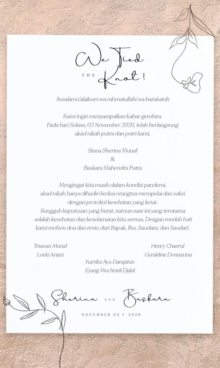Pamer Cincin, Sherina Munaf dan Baskara Mahendra Resmi Menikah!