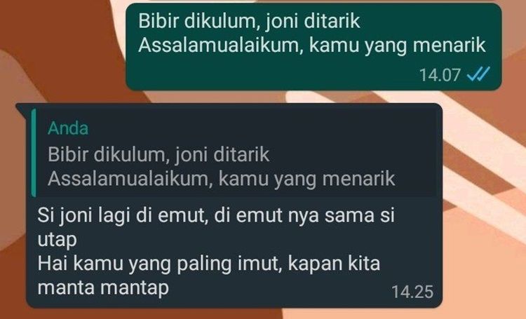 10 Momen Kocak Memulai Chat ke Gebetan Pakai Pantun, Bikin Ngakak!