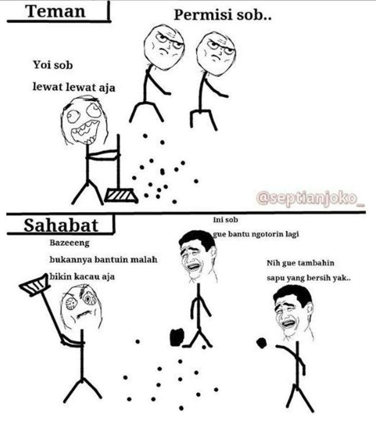 10 Meme Kelakuan Kocak Bareng Sahabat, Ngeselin tapi Bikin Ngakak!