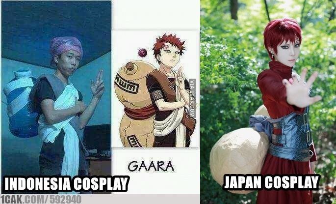 10 Meme Cosplay Versi Indonesia VS Jepang, Perbedaannya Bikin Ngakak 