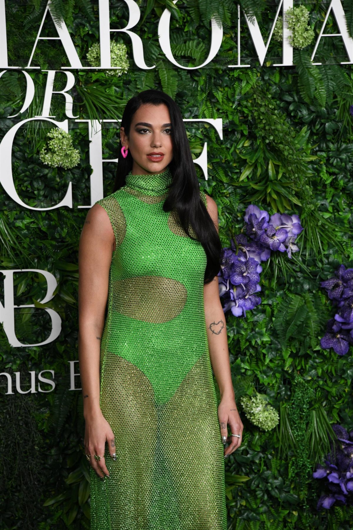 Hollywood Celebrity Sexy Style Wears a whimsical Lime Green