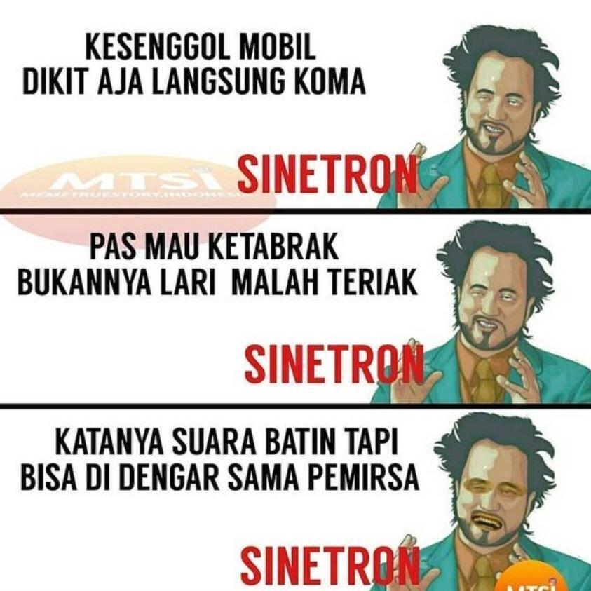 10 Deretan Meme Kocak Adegan Ditabrak Mobil di Sinetron