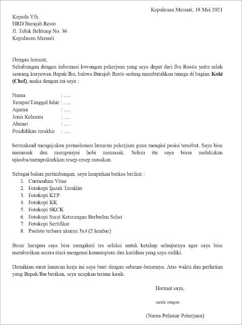 20 Contoh Surat Lamaran Kerja yang Baik dan Benar, Bikin Dilirik HRD!