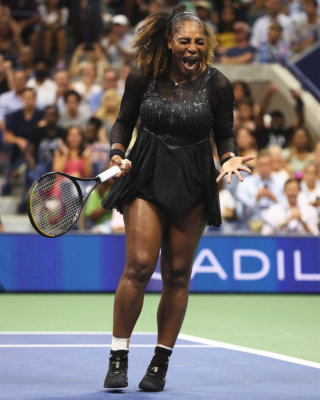 Serena Williams in diamond shoes at the 2022 US Open