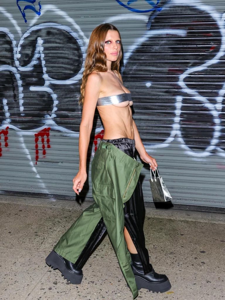 Julia Fox Covered Her Breasts With Tape At New York Fashion Week