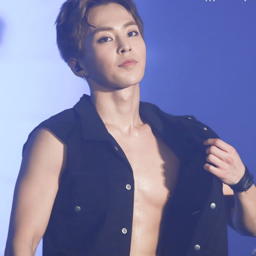 This is EXO's Xiumin's adorable look when he's on stage