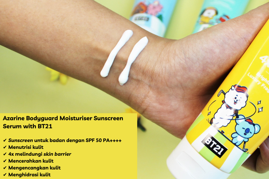 Review: Azarine Bodyguard Moisturiser Sunscreen Serum with BT21