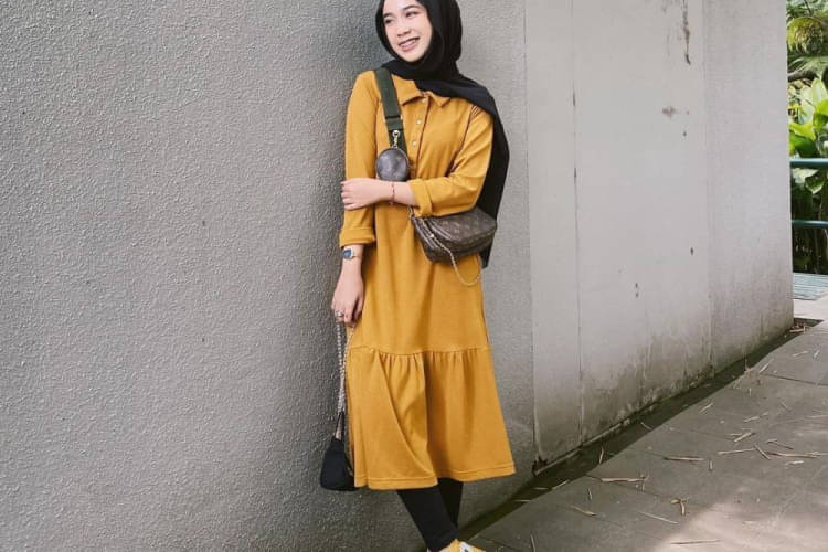 outfit baju mustard