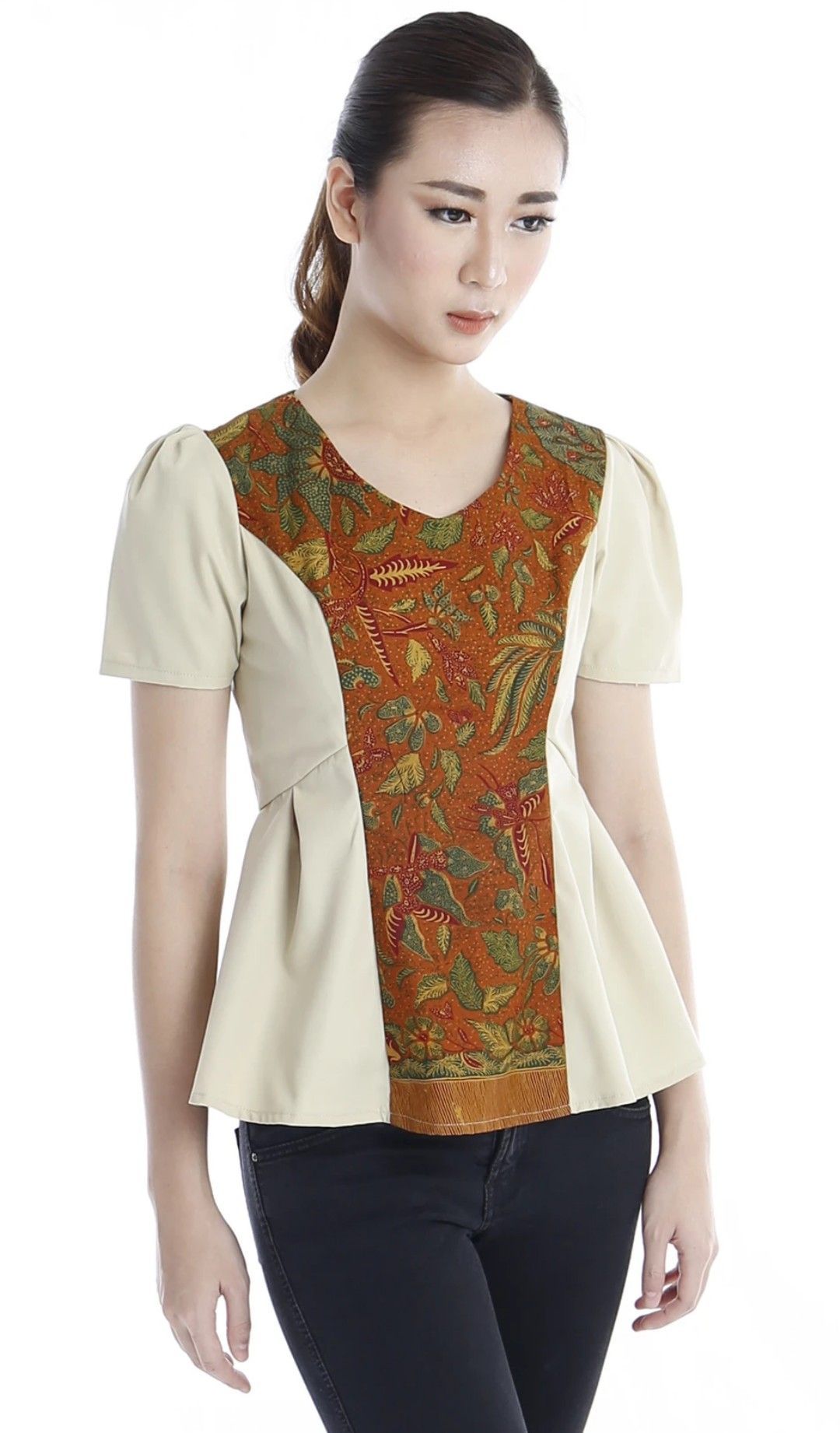 9 Model Baju Batik Kombinasi Kain Polos untuk Perempuan Terbaru