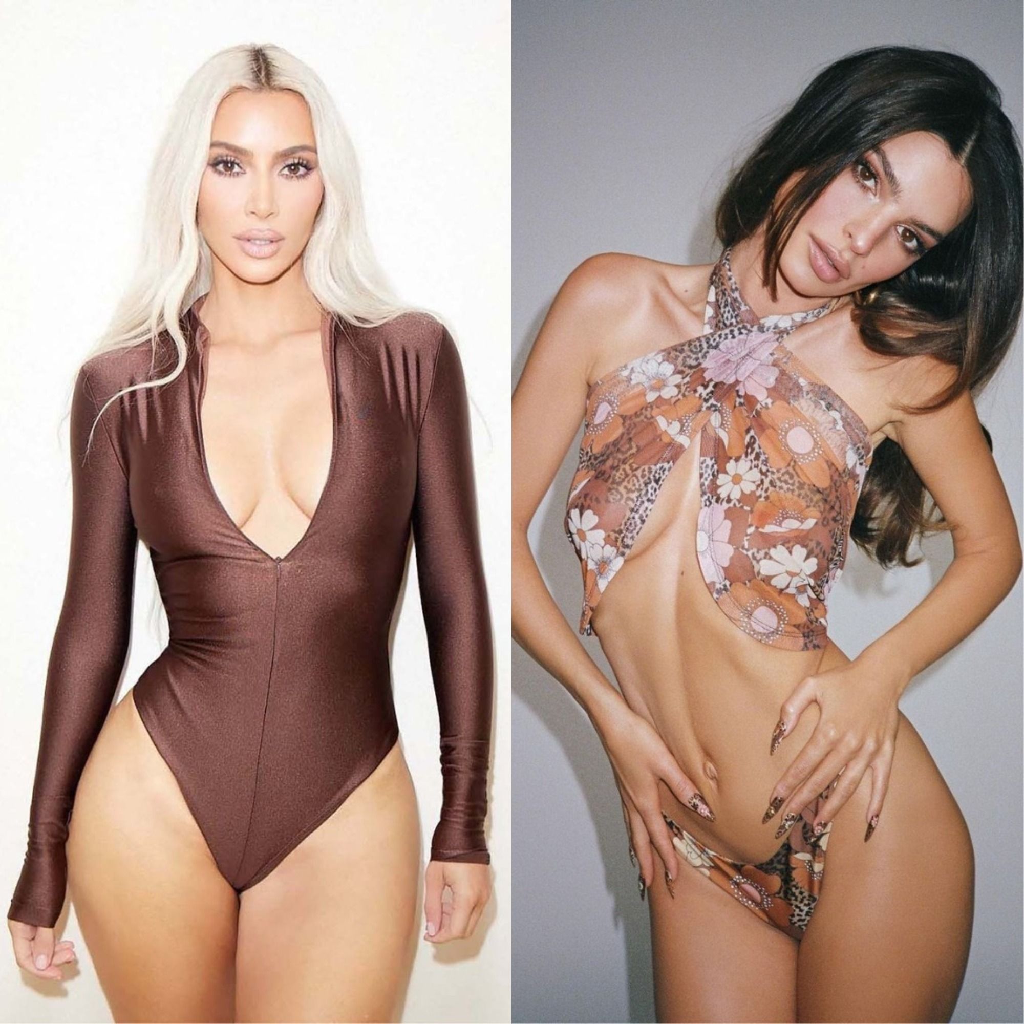 Adu Gaya Kim Kardashian vs Emily Ratajkowski, Duo Hot Mama